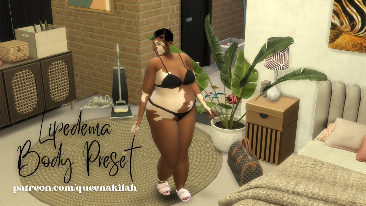 queenakilah's tweet image. working on a lipedema body preset. this is version 1, an early base with more refinement coming 🤍