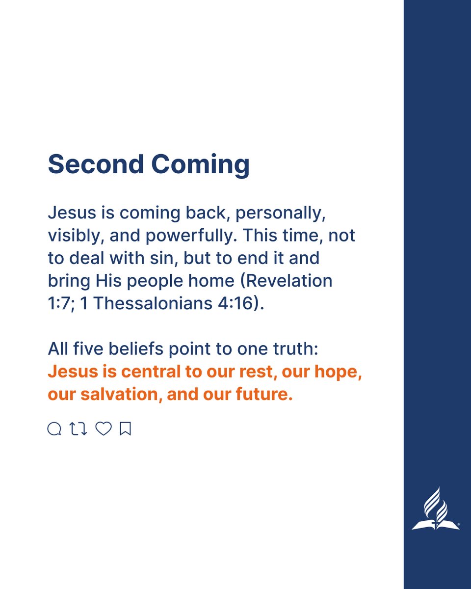 adventistchurch's tweet photo. If you’ve ever wondered what Adventists actually believe, this is a simple place to start.

The 5 S’s help explain our faith in a way that stays centered on Jesus, His work, His promises, and His return.

Share this post. https://t.co/QwExh0iUGH