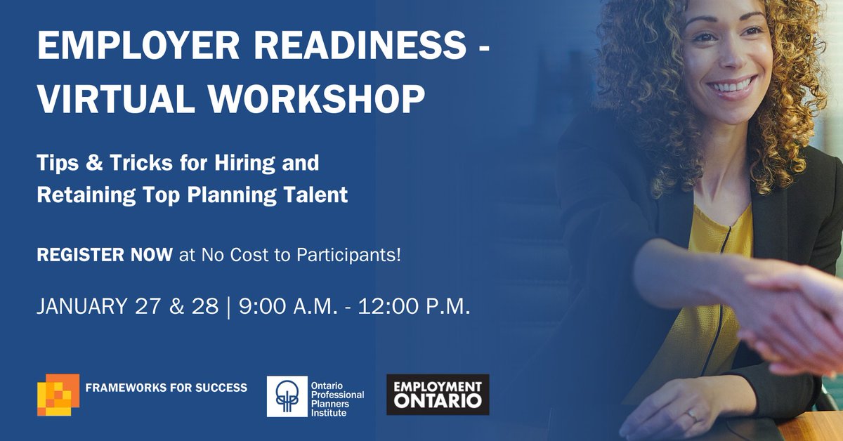 MunicipalWorld's tweet image. Hiring #planners? @OntarioPlanners Employer Readiness course will help participants reduce turnover, improve onboarding, and drive #retention and success resulting in inclusive, high-performing teams. bit.ly/3YRTW0v #LocalGov