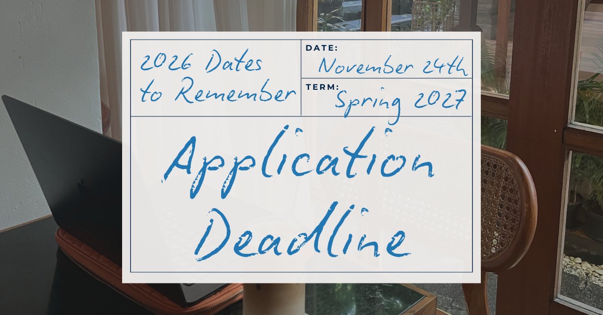 🗓️ 2026 Dates to Remember 🗓️

Planning ahead starts now! Keep these upcoming application deadlines on your radar and take the next step toward your goals with URI Online. 👉 uri.edu/online
