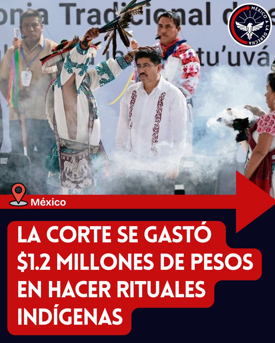 🚨🚨🚨LA CORTE SE GASTÓ $1.2 MILLONES DE PESOS EN HACER RITUALES INDÍGENAS
👇👇👇

Para eso usan nuestros impuestos estos desgraciados...

Según una nota de El Universal, la Corte del Acordeón que fue impuesta por el narcopartido, se gastó más de 1.2 millones de pesotes en