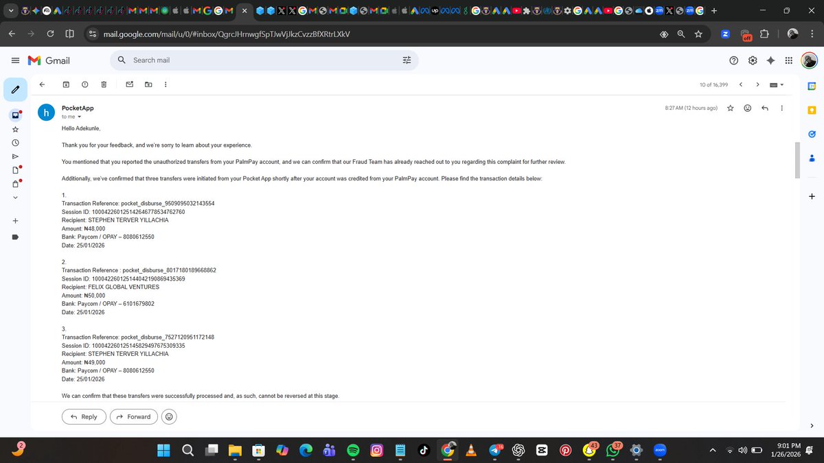 This is an official statement to <a href="/palmpay_ng/">PalmPay Nigeria</a> <a href="/flexi_ng/">Flexi</a> <a href="/cenbank/">Central Bank of Nigeria</a> <a href="/PoliceNG/">Nigeria Police Force</a>  
On 25th January 2026, I was robbed by two men precisely around 9:15am - 9:30am at under bridge Ikeja where I was coming from a job interview.

My phone was taken, my passwords were forcefully obtained and