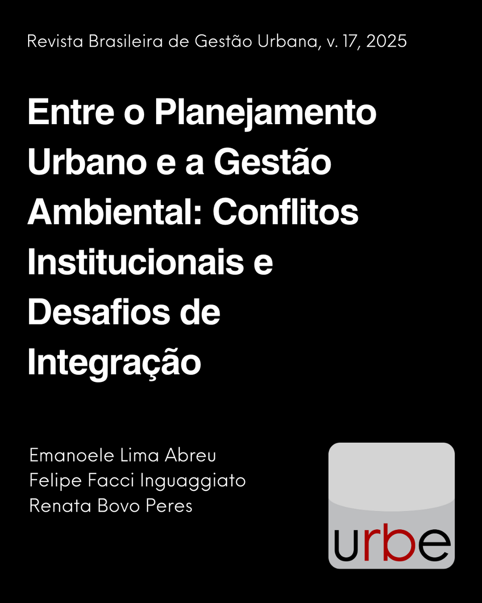 Revista Brasileira de Gestão Urbana tweet media