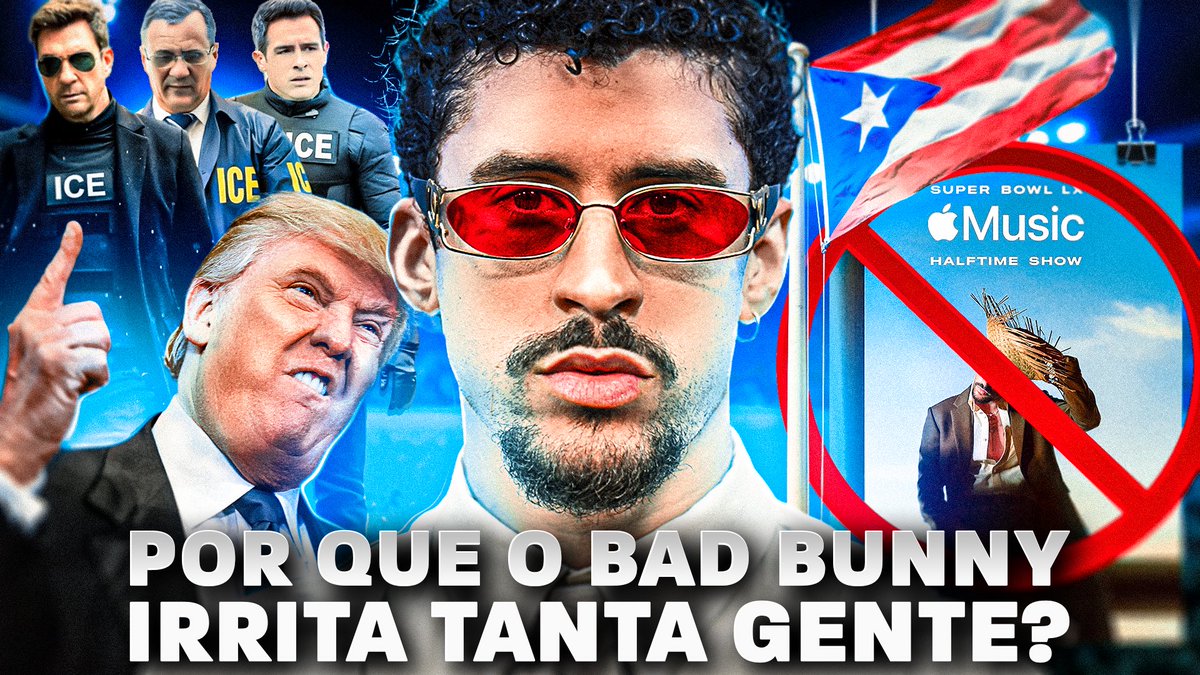 Quem é Bad Bunny? Por que ele vai cantar no Super Bowl? Como esgotou show em São Paulo? Isso tudo eu tento responder no mais novo doc do canal. Assiste lá: youtu.be/IcyzYiz6MiQ?si…