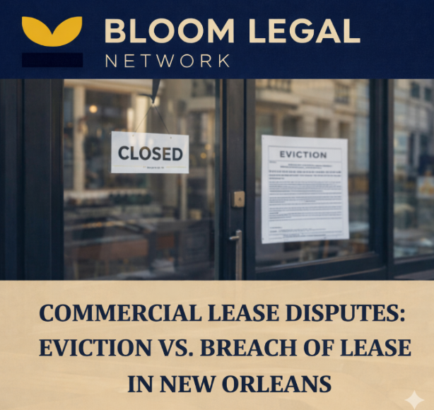 blegalnetwork's tweet photo. A locked door doesn’t always mean eviction.
 And eviction doesn’t always mean you can recover damages.
In New Orleans commercial leases, that distinction matters more than most business owners realize.
Here’s what’s actually at stake ⬇️
https://t.co/nrFzyXY8bo https://t.co/LEZSXj4Jsu