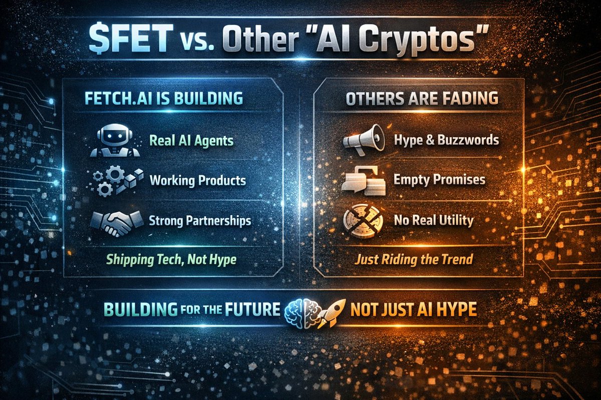 A lot of “AI crypto” tokens are just riding the narrative. $FET is  different. https://t.co/2lYVppcgPr has been building and shipping long  before AI became a buzzword. @Fetch_ai @ASI_Alliance