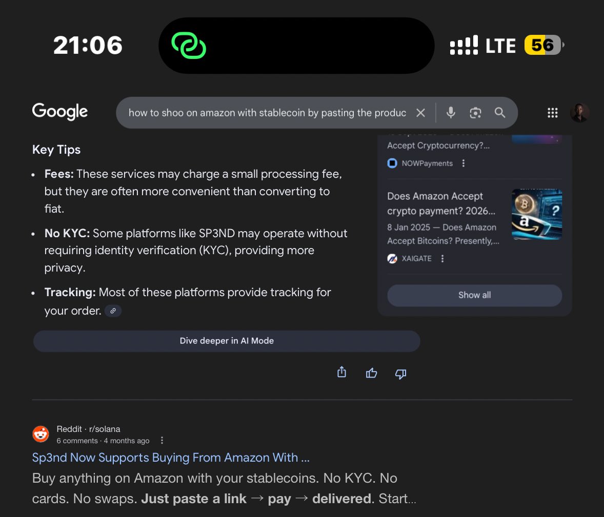 Searched “how to shop on Amazon using stablecoin by pasting the product  link” Result ?? You know it already @SP3NDdotshop