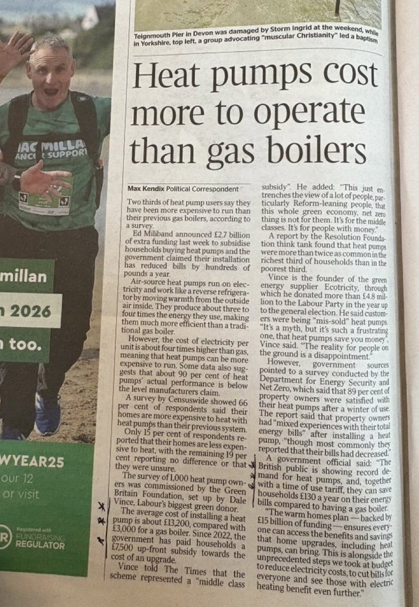 No shit, Sherlock….

“Heat pumps cost more than gas boilers. The average cost of installing a heat pump is about £13.200, compared £3,000 for a gas boiler.”