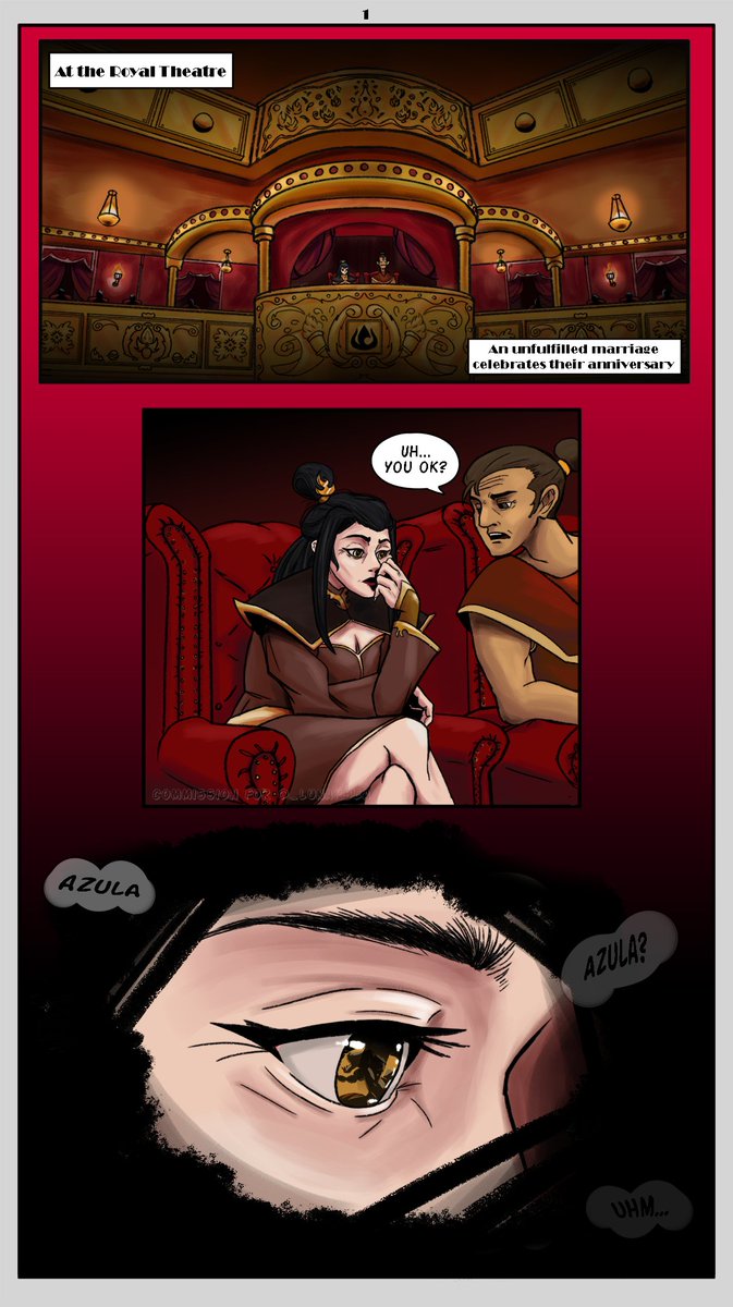 HocusSir's tweet photo. Oh damn, it's more Tyzula.

Prompt: "when you see that life-changing theatre show that makes you start to wonder how viable matricide is given your current status as a fire nation princess that was married off to a loser."

Commission for @_lunarbea 

#TyLee #Azula #Tyzula #WLW https://t.co/7zQpZDbwX5