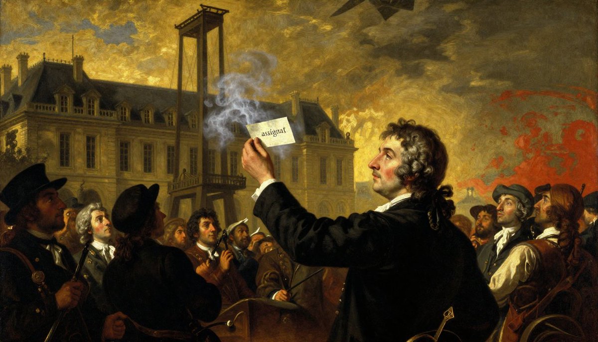BTCDACH21's tweet image. Frankreich, 1790: Die „Assignaten“ – Papiergeld gegen Land. Das Versprechen war gebrochen, bevor die Tinte trocknete. Wer an leere Versprechen glaubt, verliert alles. (2/7)
Eine Lektion für jedes System. #Wirtschaftsgeschichte #Rente #Systemkollaps