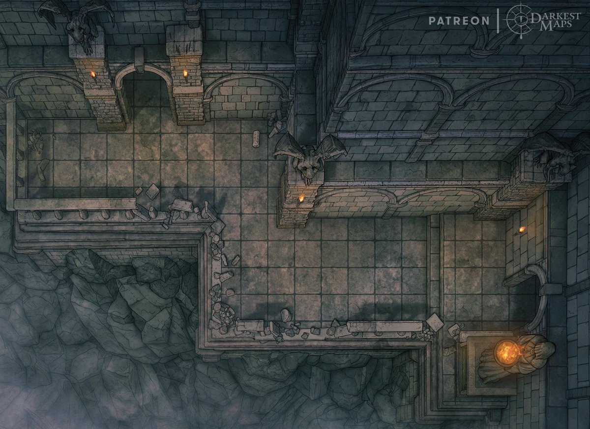 The balcony is silent, open to the abyss. The gargoyles haven’t moved. Not yet.