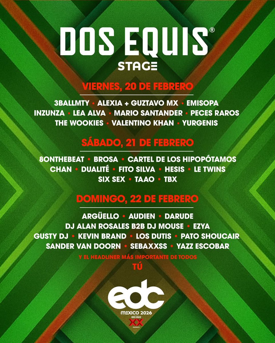 <a href="/GuztavoMX/">Guztavo Mx</a> Escenario <a href="/DosEquisMx/">DosEquisMx</a> 

Viernes 20/02/2026