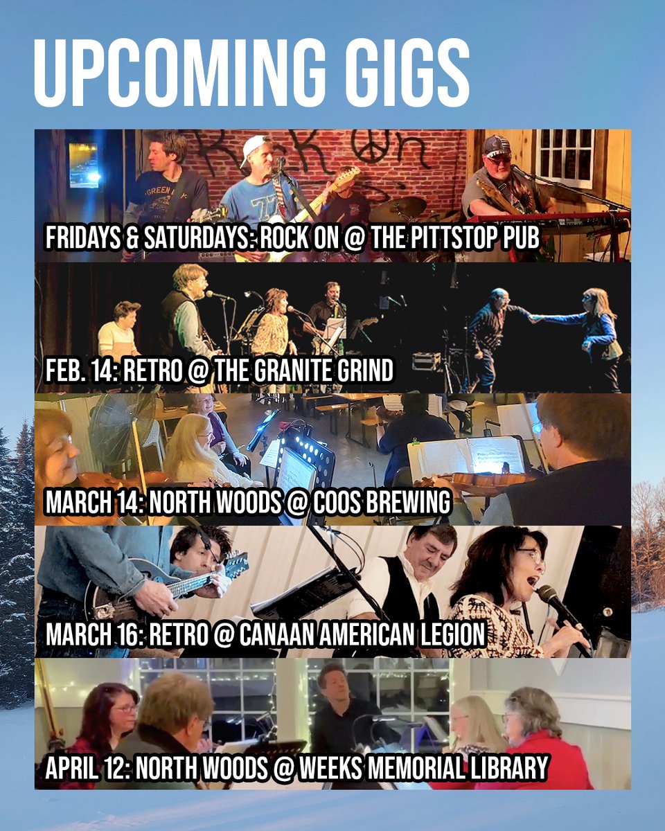 tomality's tweet image. Upcoming late winter shows, including every Friday and Saturday night at the Pittstop Pub - see you out there! 🎸🎹🎵