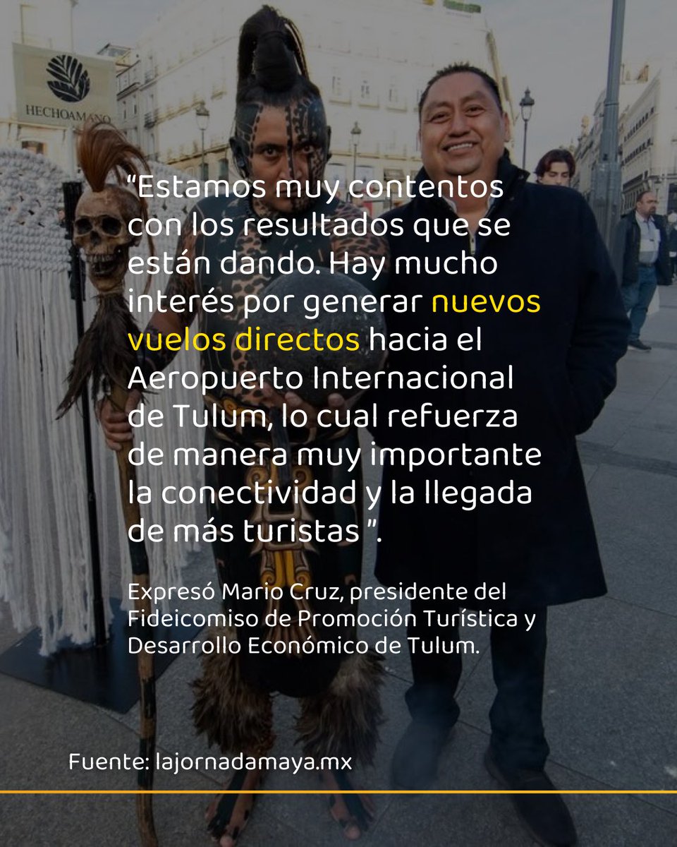 kindesarrollos's tweet photo. Tulum se consolida en el mercado internacional ✈️🌎  La reciente participación de la delegación de Tulum en FITUR (Madrid) reafirma el posicionamiento del destino como un referente estratégico para el mercado europeo.

#KinDesarrollosdelCaribe #Tulum #CaribeMexicano #FITUR2026 https://t.co/qq6YEQ7Ur6