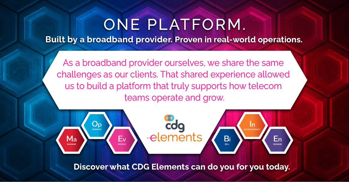cdgsolutions's tweet photo. What does it take to run a telecom more efficiently and grow with confidence? CDG Elements unifies OSS and BSS in one platform to simplify operations, improve customer experience, and support long term growth. Work smarter. Move forward.
https://t.co/feAl2OIA41 #CDGElements https://t.co/nyGCL115uq