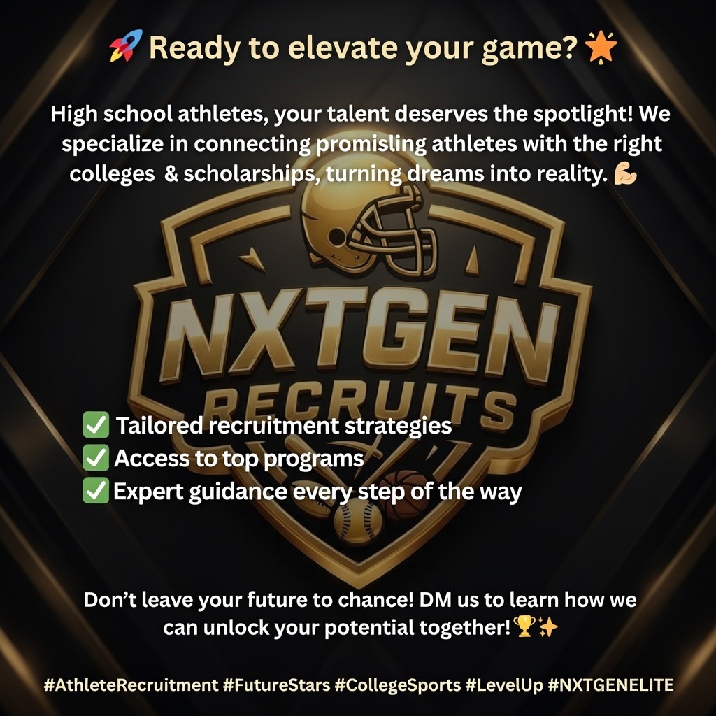 🚀 Ready to elevate your game? 🌟 

High school athletes, your talent deserves the spotlight! 

We specialize in connecting promising athletes with the right colleges &amp; scholarships, turning dreams into reality. 🎓💪 

✅ Tailored recruitment strategies  
✅ Access to top
