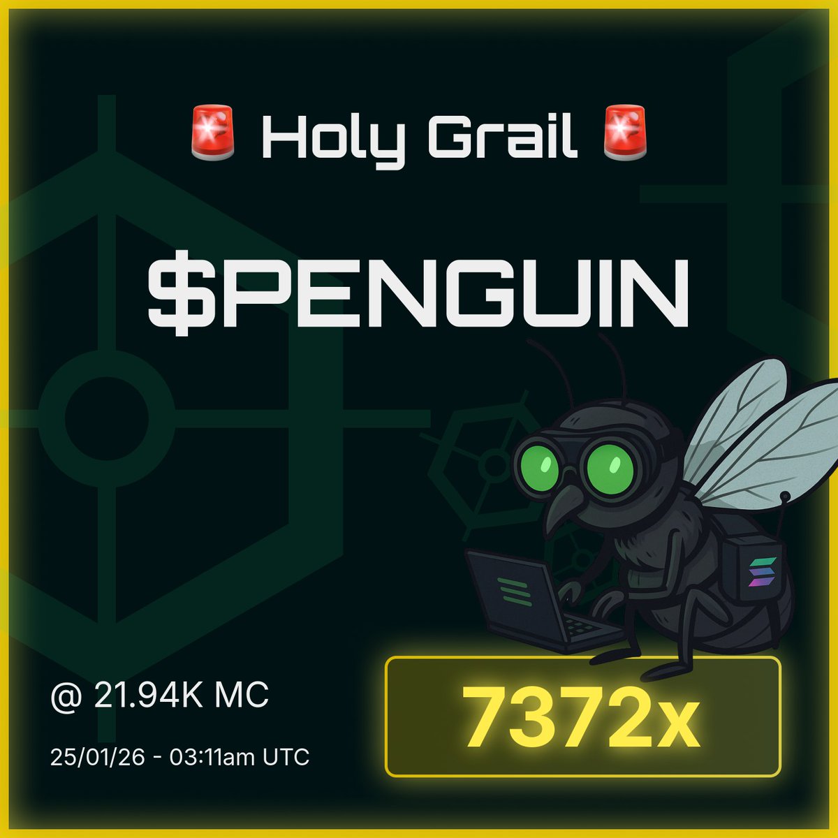 no wonder everyone keep saying its the best channel. there is not enough space to type all the crazy runners we had in last few days!!

$PENGUIN 21.94K → 161.74M 🔍 7372X
$Mountain 19.89K → 7.12M 🔍 358X
$CHICKEN 11.84K → 3.47M 🔍 293X
$ZHC 18.23K → 3.65M 🔍 200X
$Shrimp