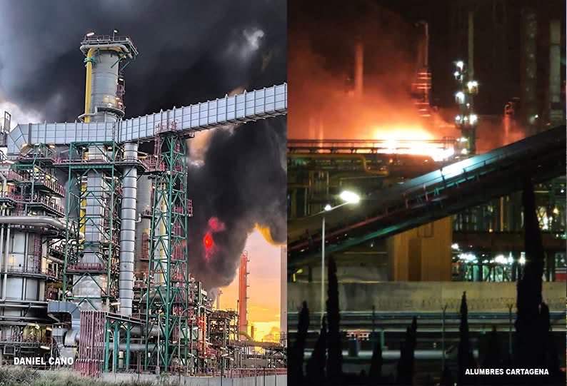 🔴 El gobierno #RegióndeMurcia recomienda no salir a la calle a los vecinos de Escombreras, Alumbres y Portmán por un incendio en la refinería de Repsol en Escombreras (Cartagena)

Según los medios locales el incendio está controlado el riesgo ⚠️ es la nube tóxica.