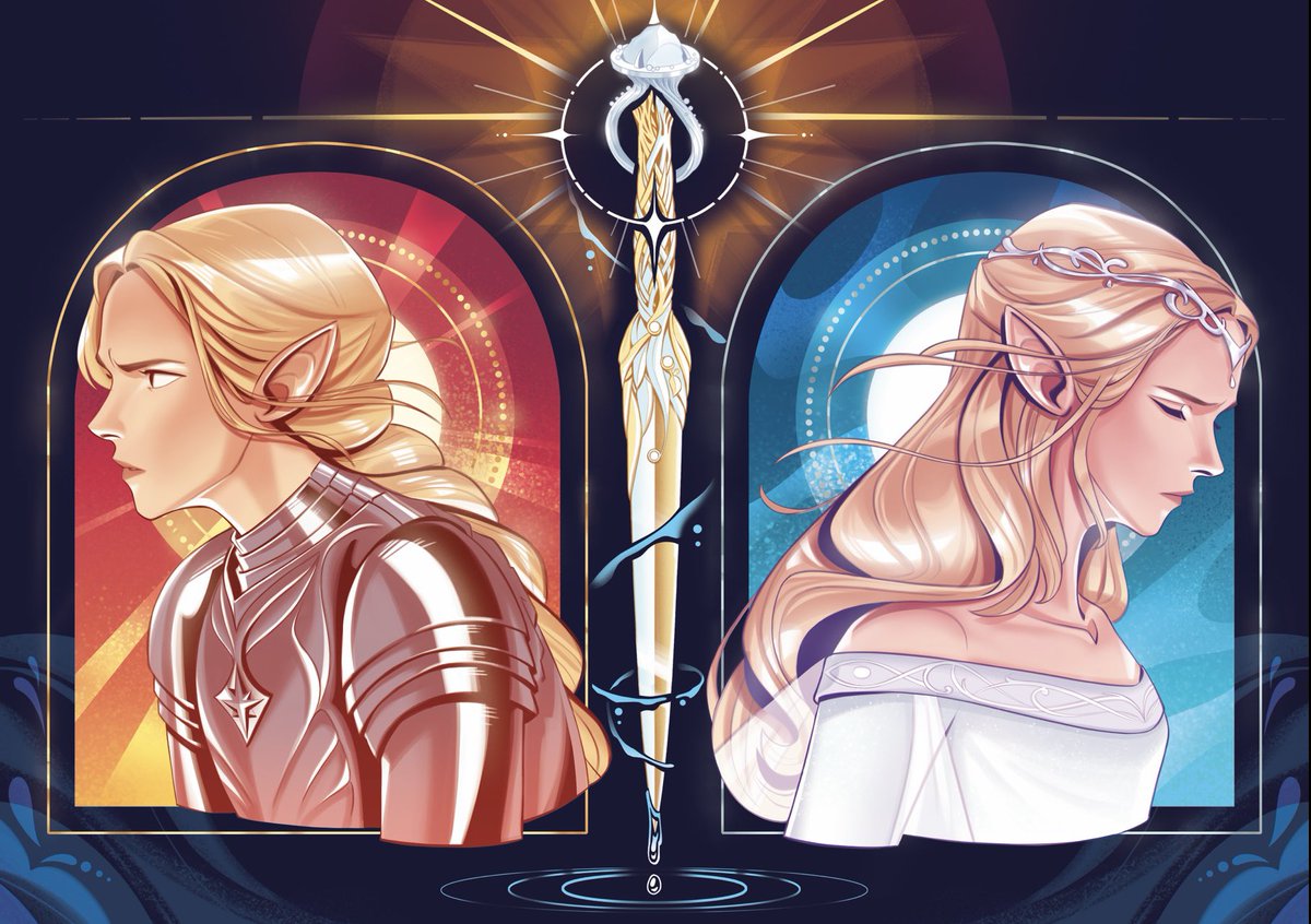 pinksunnys's tweet photo. a bonus poster of second and third age galadriel i made for the zine ✨💍💧 https://t.co/ijSJu6RI6f