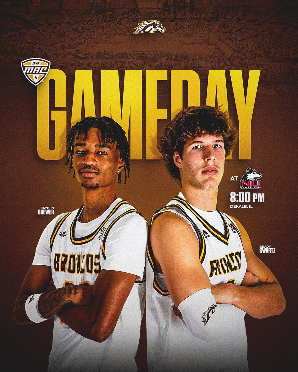 It's GAMEDAY!!! The Broncos hit the road tonight to face NIU!

🆚 NIU
⏰ 8 pm
📍 DeKalb, Ill.
📺 buff.ly/wGG5kQL
📻 buff.ly/IlqLE5L
📊 buff.ly/4mI2DjQ

#BroncosReign