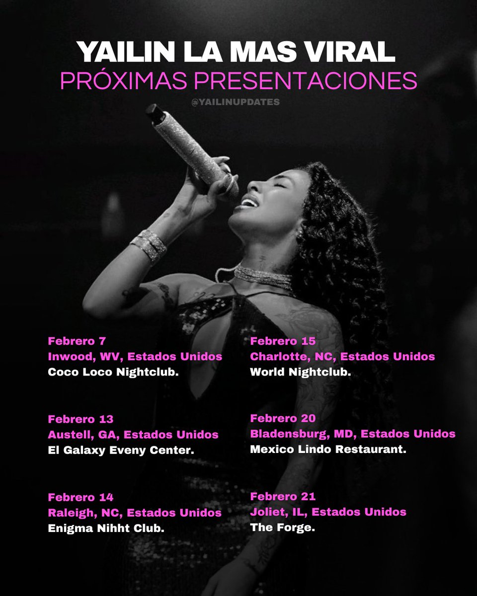 Estas son las próximas presentaciones de Yailin La Más Viral en Estados Unidos.