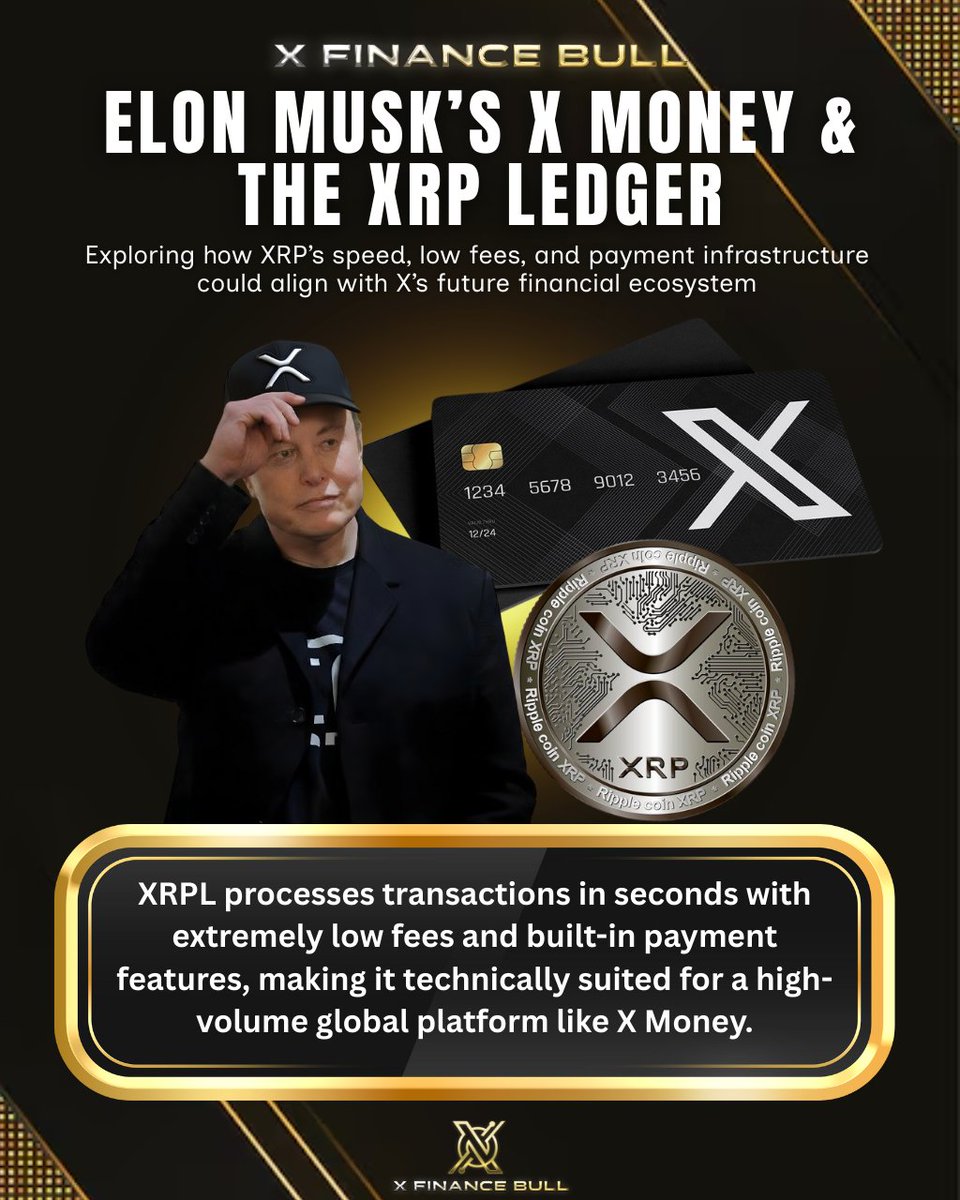 Elon Musk wants X to move money globally. $XRP might be the missing piece  🤫 FAST. CHEAP. ATSCALE. If X Money needs blockchain rails, look at what $ XRP Ledger offers: Transactions in