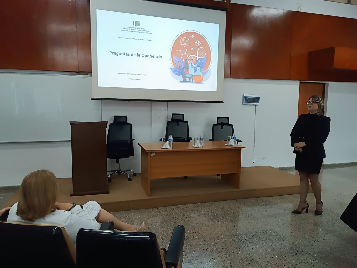 Acto de Defensa de Tesis de Maestria
Lic. Melissa María Pérez
Título: “Vigilancia genómica del virus Dengue 3 en Cuba, 2022-2023.”.
Tutor: Prof. Sonia Resik Aguirre Dr. Cs.
           Prof. Mayling Álvarez Vera Dr. C.
#NuestraGenteIPK <a href="/japortalmiranda/">José Angel Portal Miranda</a> <a href="/MINSAPCuba/">Ministerio de Salud Pública de Cuba</a> <a href="/VKouri1481967/">Vivian Kouri Cardella</a>