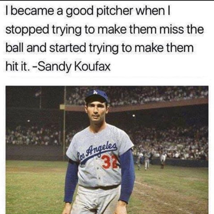 BBGreatMoments's tweet image. Wise words from Sandy Koufax.