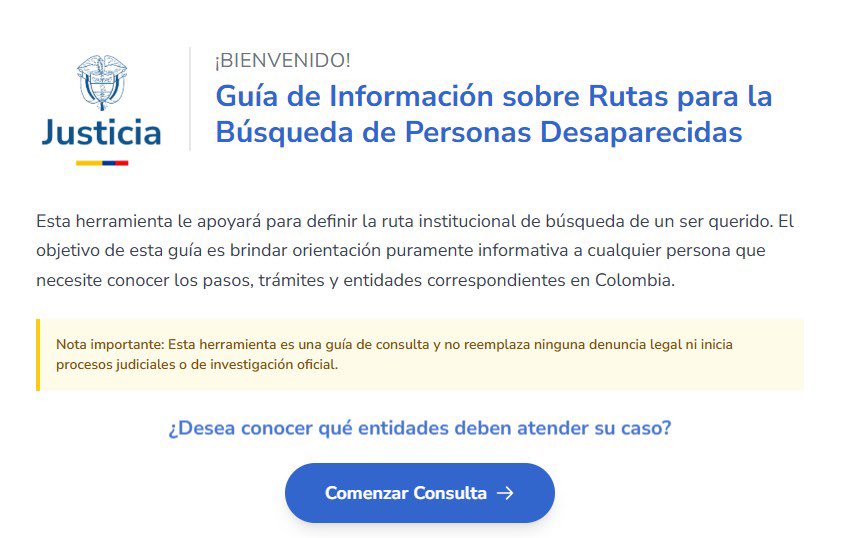 DefensoriaCol's tweet image. ¡La búsqueda no se detiene!

Como parte del 'Comité de Prevención y no Repetición del Sistema Nacional de Búsqueda', apoyamos el lanzamiento de una herramienta que facilitará los trámites y consultas de quienes buscan a sus seres queridos desaparecidos durante el conflicto…