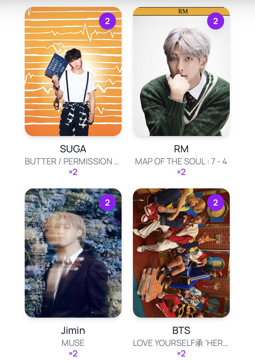 kyunigie's tweet photo. Hobi PTD Lenti —> Jin equiv only

Jin DNA Mission —> OT7 or Jimin equiv only

Rest of PCs —>
- Tae Dope
- OT7 LY: Answer S
- Hobi HYYH: Anxiety
- Jin or OT7 BE
- Hobi or Tae LY: Tear R
- any other PC I don’t have

Username: erkive

#bcdtrade #bcdtrading https://t.co/cgK6UucJgX