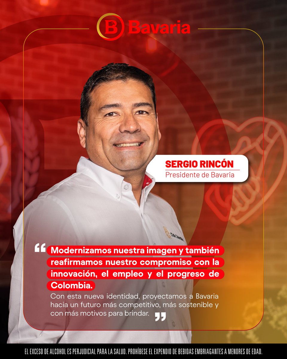 BAVARIA_OFICIAL's tweet image. Nuestra historia se actualiza para seguir creando un futuro con más motivos para brindar.
Nuestro presidente, Sergio Rincón, reafirma este compromiso y presenta esta evolución como una expresión clara de quiénes somos y de nuestra visión de futuro.