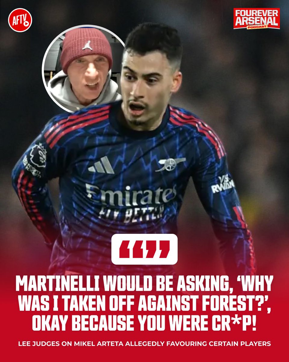 AFTVMedia's tweet photo. Do you agree with Lee Judges that Mikel Arteta favours certain players than others? 🤔

#FoureverArsenal https://t.co/nZr1W8Qvnl