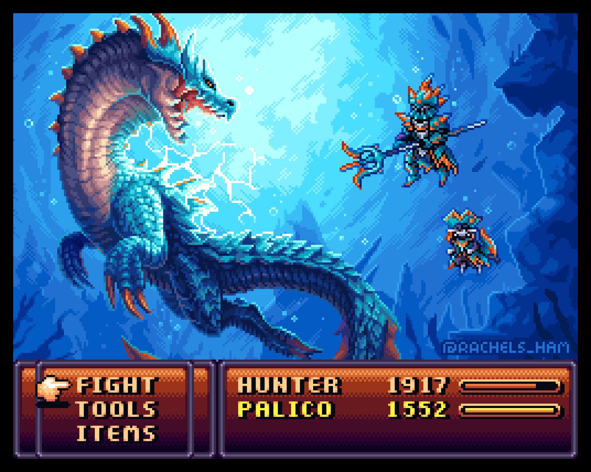 Rachels_ham's tweet image. Finally finished this! Monster Hunter de-make with Lagiacrus 🌊
