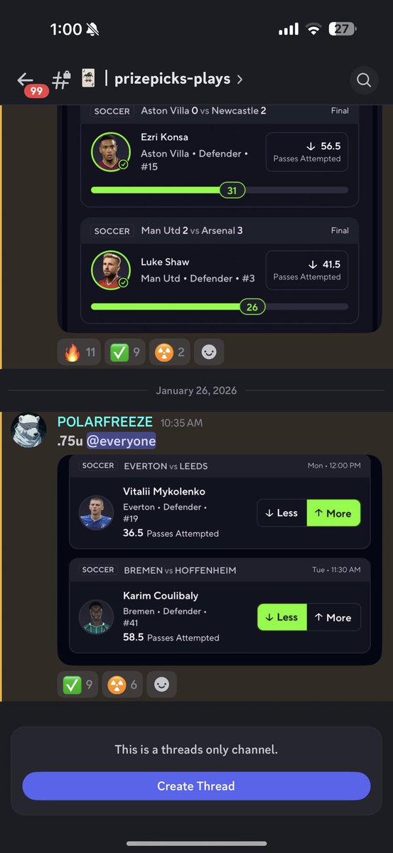 KtownProps's tweet photo. @FreezyBets has been blatantly stealing my plays from 4 months. Here is blatant evidence on this. This is extremely unethical as I put in a lot of time for these plays just for someone to claim it. @DubClub_win please do something about this since this is unethical. https://t.co/0LiCfLRQa5