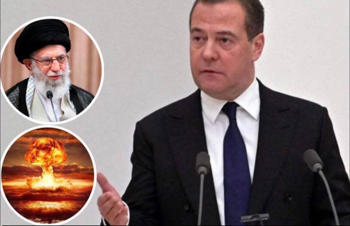 🇮🇷 Dmitry Medvedev, siempre claro, pragmático, lógico y realista en sus palabras, aconseja a Irán adquirir armas nucleares para disuadir a la coalición estadounidense-sionista.  El vicepresidente ruso del Consejo de Seguridad, Medvedev, declaró: «La humanidad no ha inventado nada