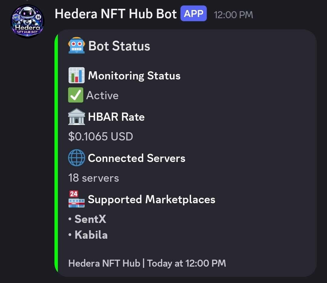 NEW UPDATE &amp; Upgrade for Hedera NFT Hub Bot. 

NFT Notifications now show rarity and rank tiers that match <a href="/SentX_io/">SentX</a>!

🔴 Legendary
🟡 Epic
🟣 Ultra Rare
🔵 Rare
🟢 Uncommon
⚪ Common

Tracks ALL Hedera NFT Marketplaces:

<a href="/SentX_io/">SentX</a>
<a href="/KabilaApp/">Kabila</a>

Mint Tracking for Forever Mints
New