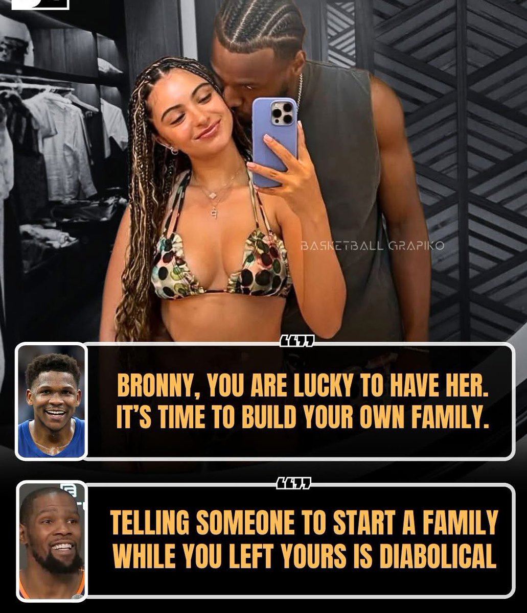 Anthony Edwards shared some life advice for Bronny James after seeing a photo of him with his girlfriend. Edwards said Bronny is lucky and told him that it might be time to start thinking about building a family.

But Kevin Durant quickly stepped in and shut Edwards down with a