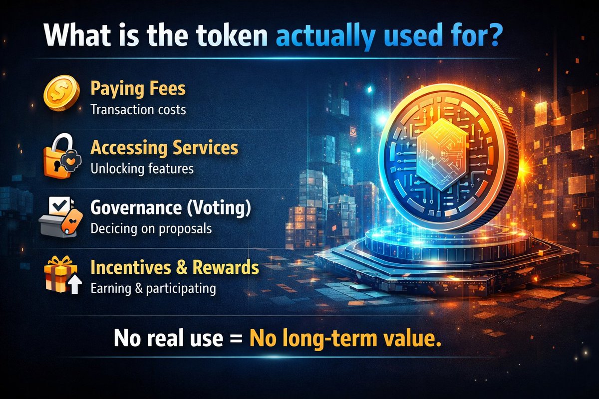 thedr_btc's tweet image. GN
A $token isn’t “#valuable” because of #hype.
It’s valuable because of #utility.

• Tokens are used for:
• Paying fees
• Accessing services
• Governance (voting)
• Incentives &amp;amp; rewards

#No real use = #no long-term value.