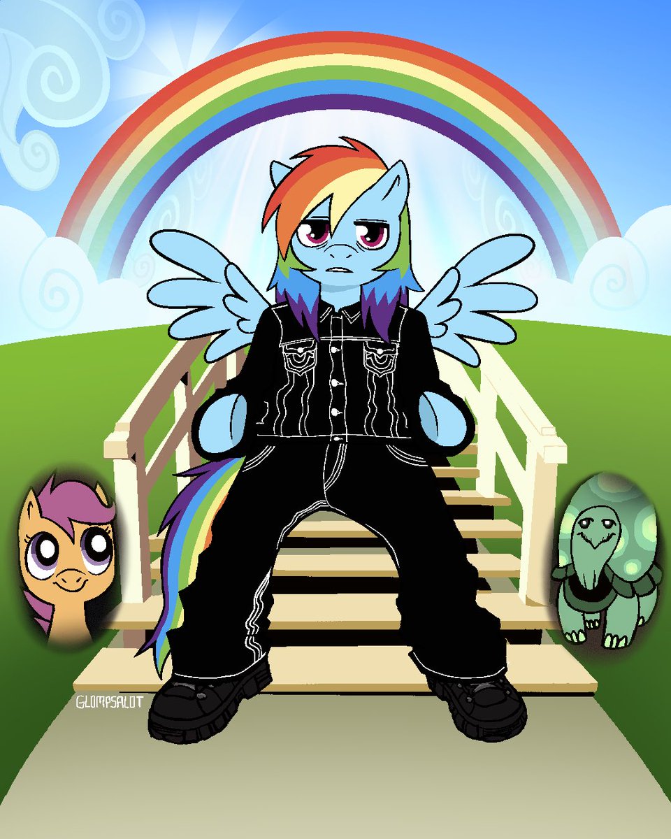glompsalot's tweet photo. im on the rainbow bridge
#mlp #rainbowdash #sematary https://t.co/R1XcqrajDQ