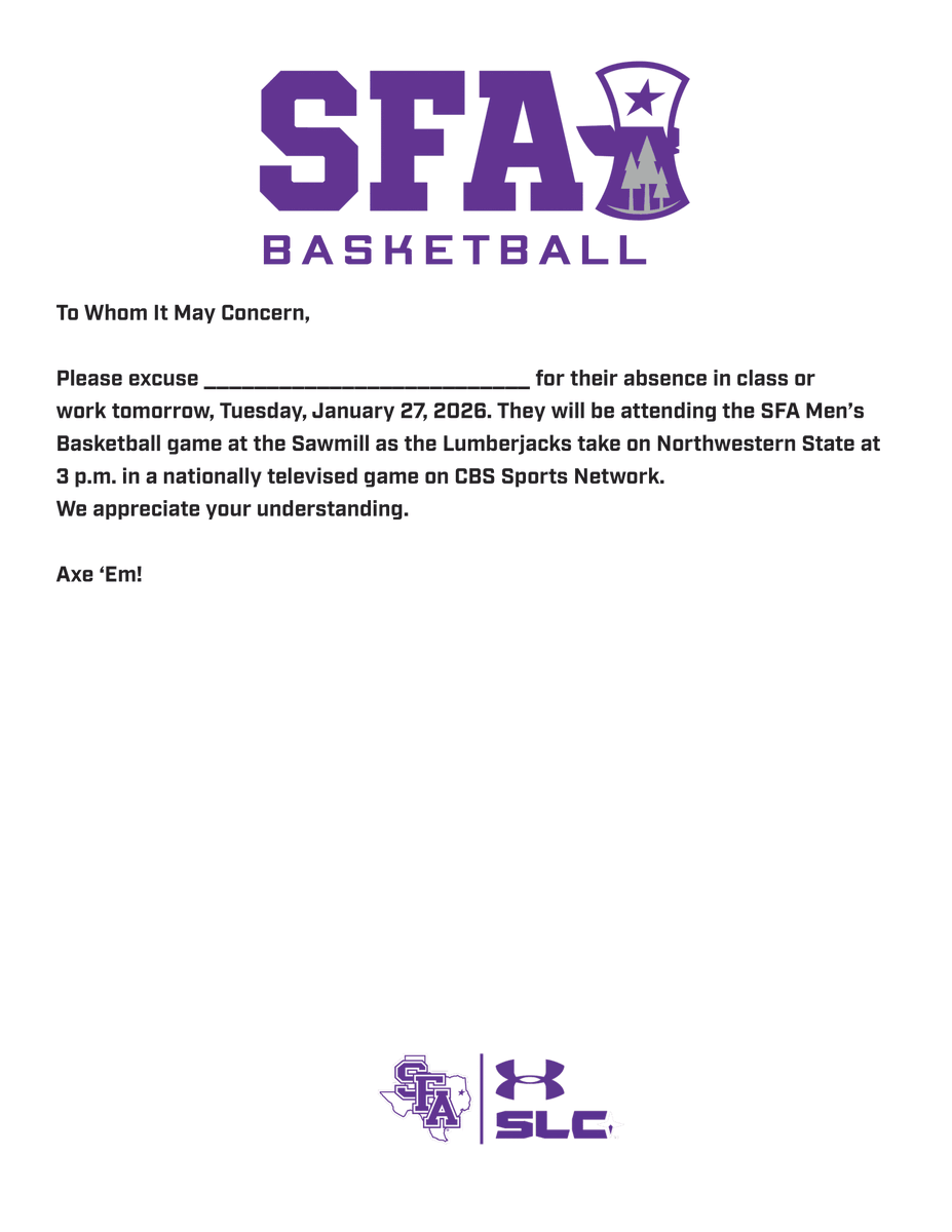 SFA Athletics tweet media
