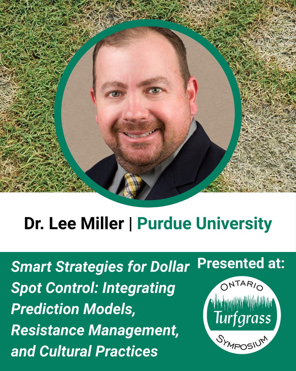 GuelphTurf's tweet image. From prediction tools to resistance management, Dr. Lee Miller reveals the strategies that make dollar spot management more effective at OTS 2026.

#ONTurf2026 #GolfTurf #PestManagement #Sustainability