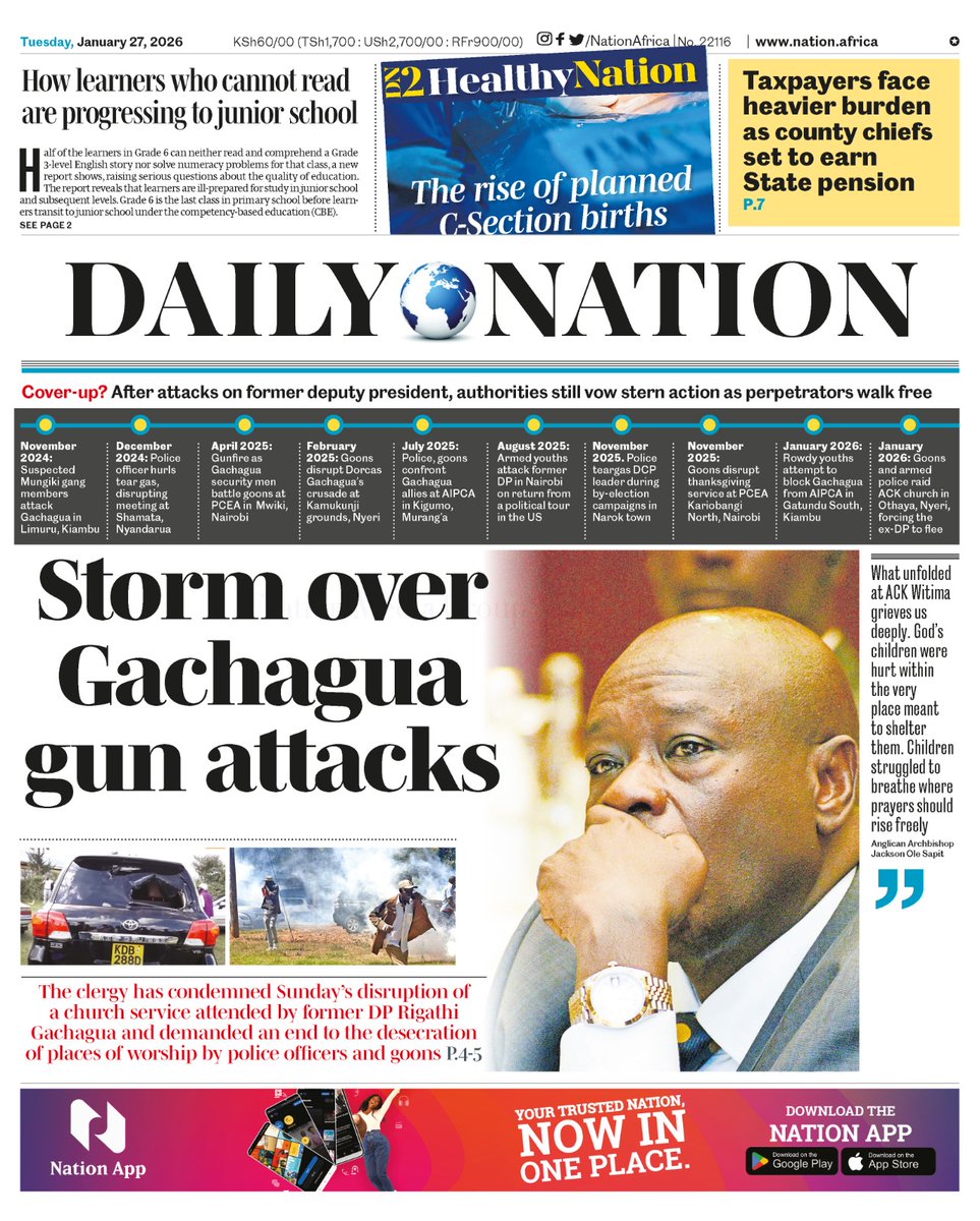 nyanducha's tweet photo. Today's newspaper headlines.
Tuesday, 27th January 2026
Contact #Victorock #Kenya on 0706357055 or info@victorockkenya.com for #Ubibot soil, temperature & humidity IoT #sensors, #Sophos firewalls, #Cisco #Meraki firewalls & switches.
#ePaper #Gazeti #Othaya #UDA #Krowbar #Ruto https://t.co/qhgNF3VKgy