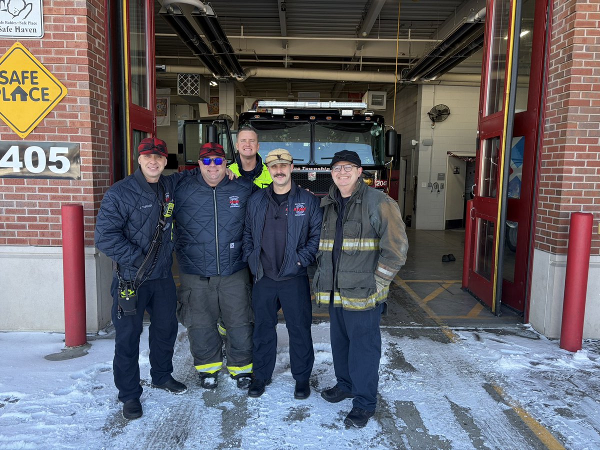 Engine 82 working today on a very cold and snowy day! Thankfully these <a href="/StormyKromer/">Stormy Kromer</a> hats are keeping us warm!