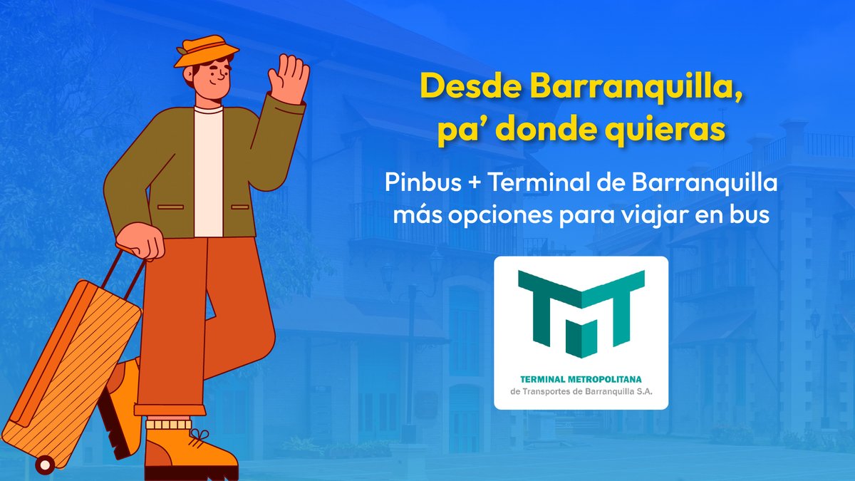 📍✨ Si tu viaje empieza en Barranquilla, esta alianza es para ti. Encuentra tus pasajes en la web del Terminal con el respaldo de Pinbus. Entra a ttbaq.com.co y compra tus pasajes en minutos