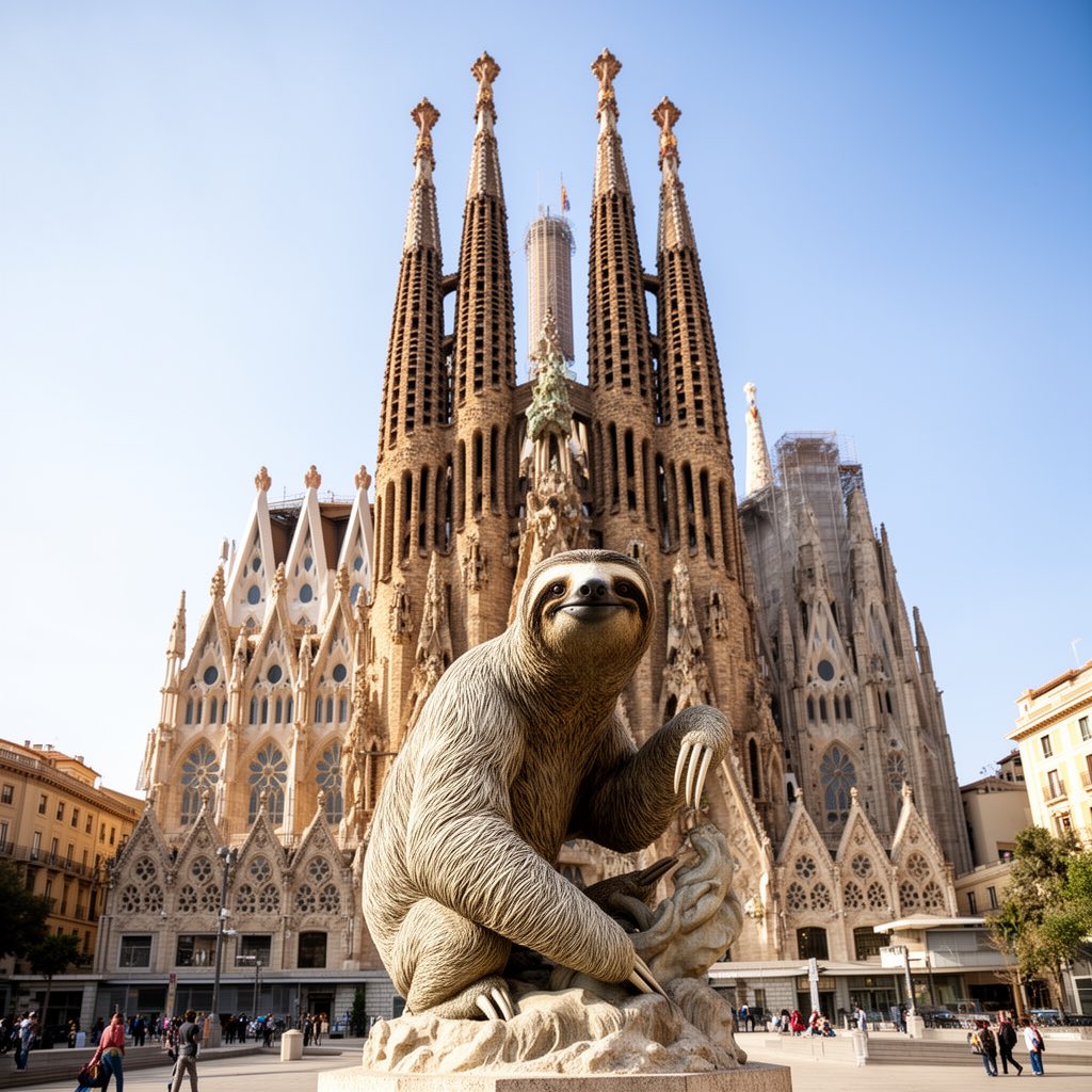 okx Reimagined with $SLOTH #sagradafamilia #spain #barcelona #slothana #okx  #crypto