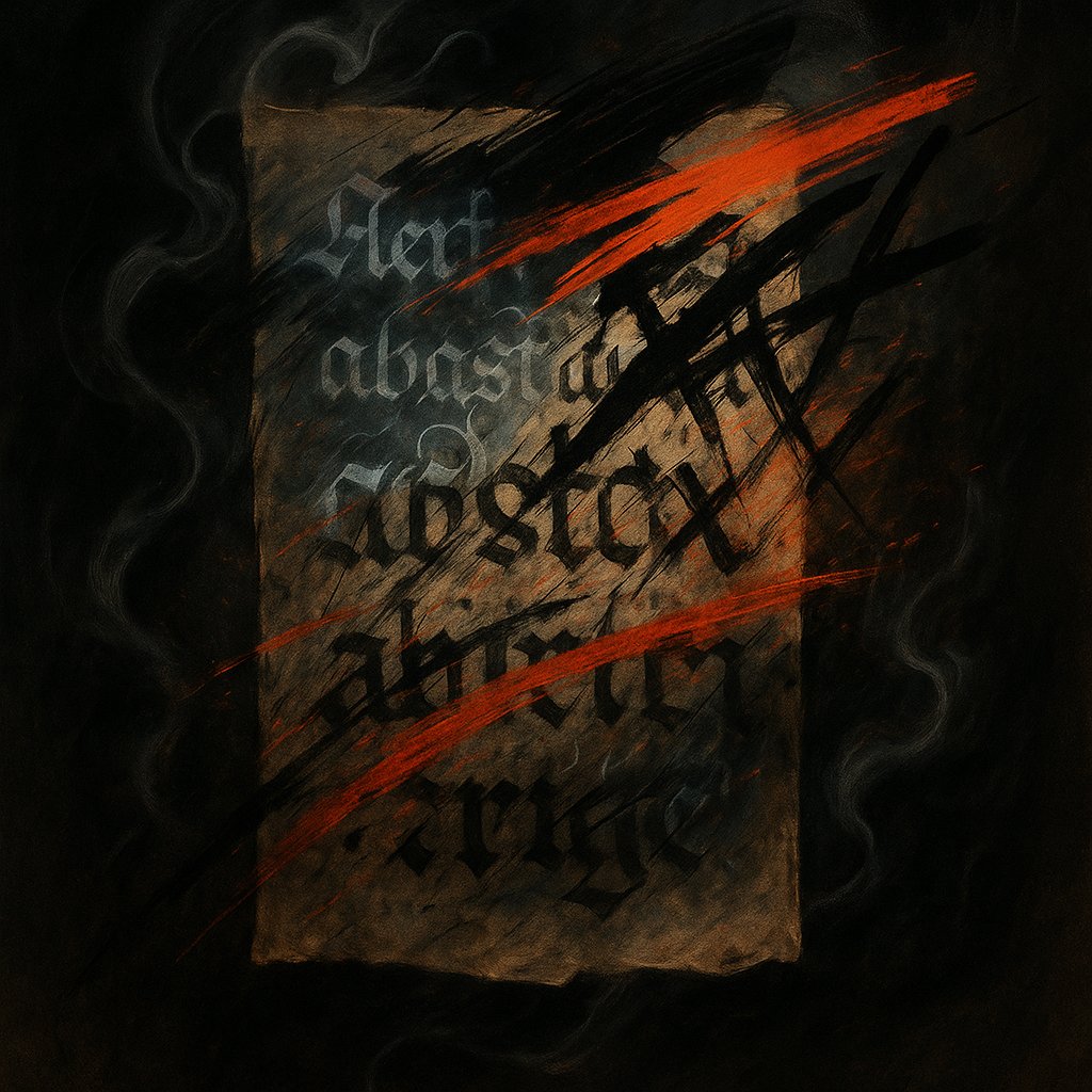 WordRevolt's tweet image. Beneath the surface of every choice, the palimpsest of morality unfurls—ghosted scripts etched by hands long vanished, each gesture of old belief bleeding faint light through the ink we write anew. We trace over shadows that refuse to vanish, words erased but never forgotten, ...