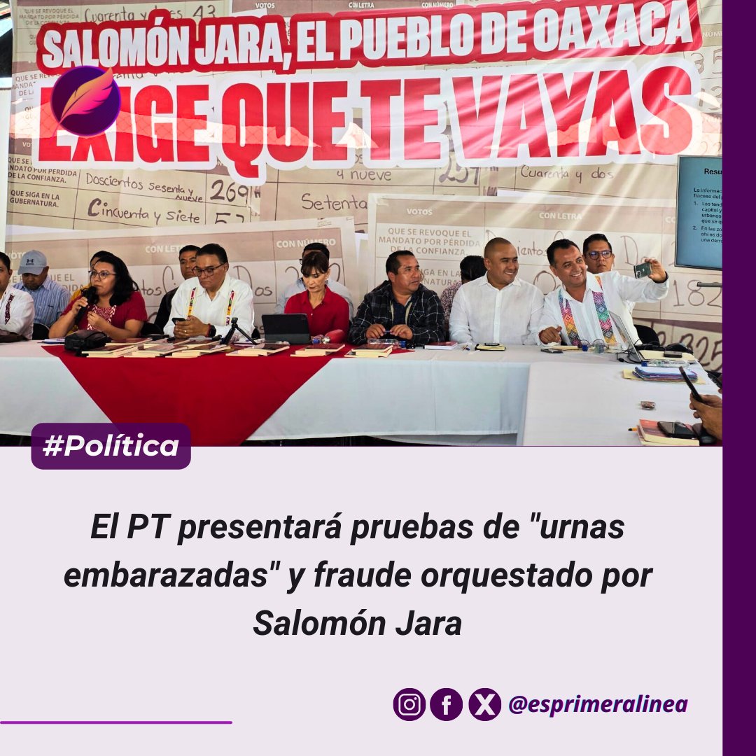 #Politica 📣|| Benjamín Robles Montoya, líder del PT en Oaxaca, calificó de 'fraude histórico' la jornada de Revocación de Mandato. Acusó al gobernador Salomón Jara de inflar resultados mediante el 'embarazo' de urnas y anunció que presentará actas para demostrar irregularidades