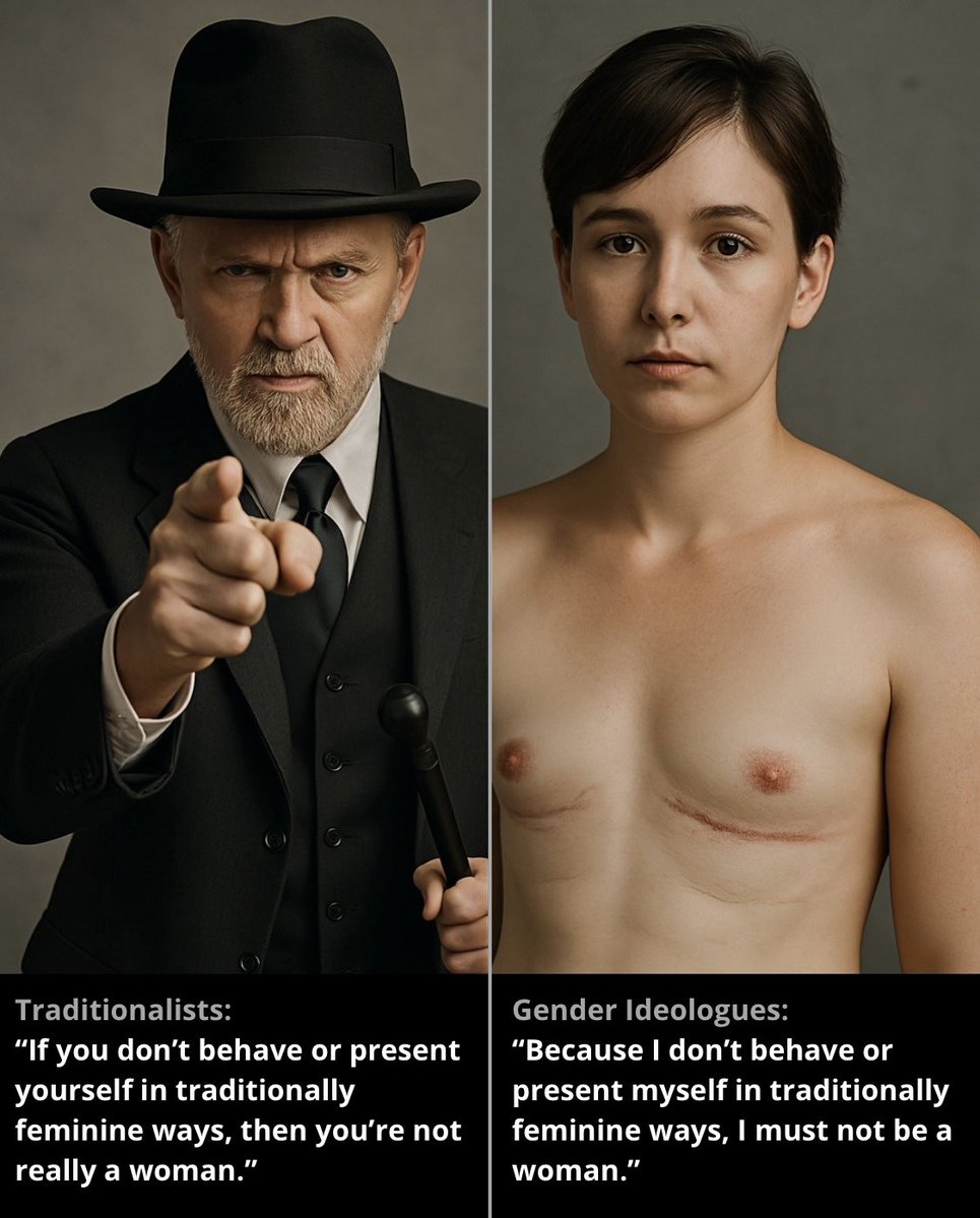 Left-handers and homosexuals are a material reality. Gender self-ID isn’t. It’s all about perception and belief. If you change the beliefs, the self-id will change.

I once identified as nonbinary because I was brainwashed that if I’m not femme enough, then I’m not a woman.