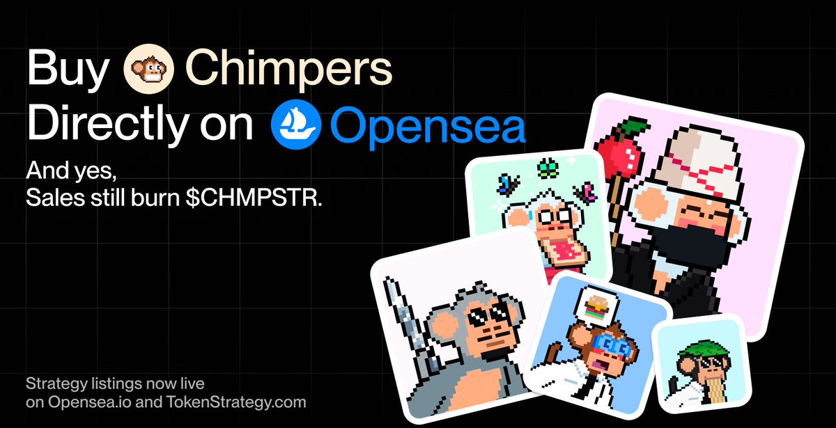 token_works's tweet image. We've worked with @ChimpersHQ to migrate ChimpStrategy to their new ERC721C contract

All tokens held by the Strategy are now listed on @opensea as well 🐵