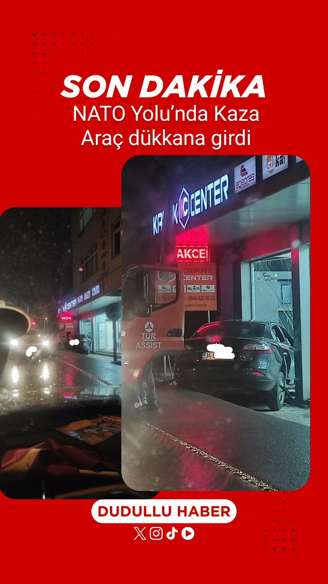 NATO Yolu’nda Kaza 
Araç Dükkâna Girdi

#dudulluhaber 
#natoyolucaddesi
#kaza